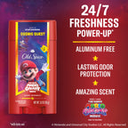 Old Spice Star Showers scent aluminum free stick close up look