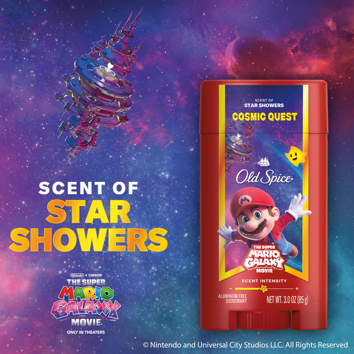 Imported USA Old Spice cosmic quest three ounce stick label