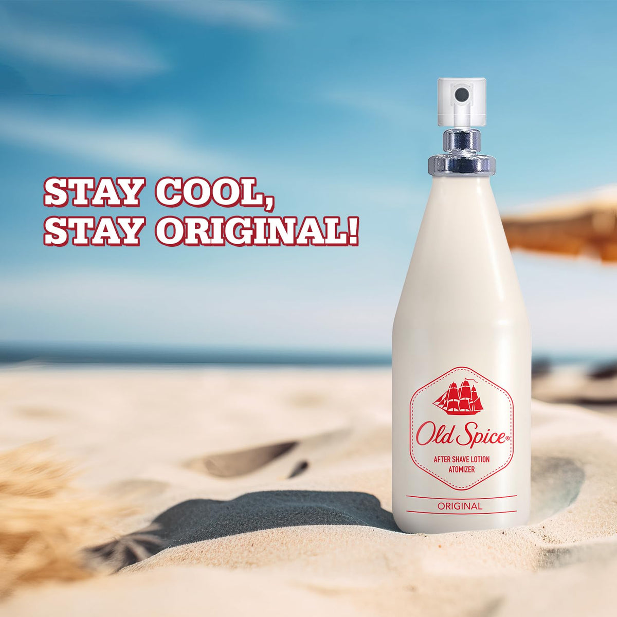 Old Spice classic post shave spray atomizer bottle showing the precision nozzle.