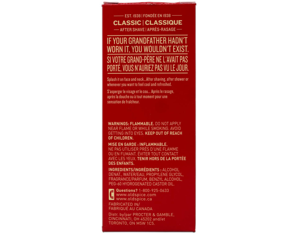 Authentic Old Spice classic scent glass bottles close up