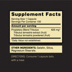 Optimum Nutrition Tribulus 100 capsules supplement label
