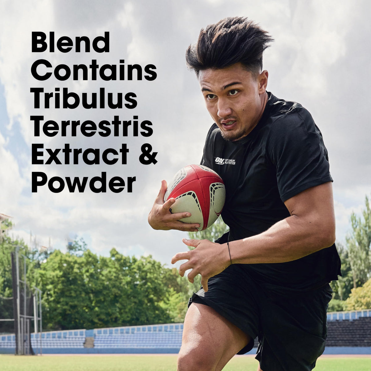 Close up of Optimum Nutrition Tribulus supplement facts