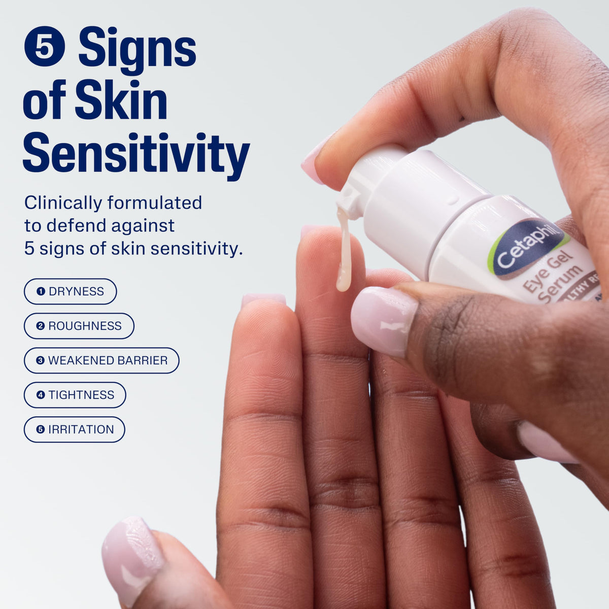 Cetaphil under eye peptide serum close up showing texture and zero point five ounce sizing details