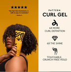 Back label of PATTERN Beauty medium hold gel with detailed product instructions.