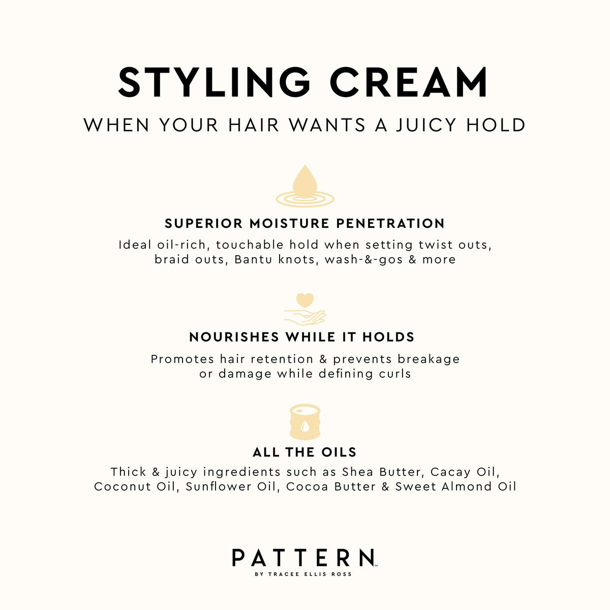 Imported PATTERN Beauty curl defining cream packaging for natural hair textures