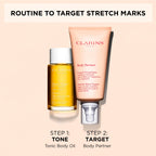 Authentic Clarins imported USA beauty skincare bottle showing product texture details