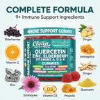Clean Nutraceuticals immunity gummies showcasing the rich blend of elderberry sea moss and turmeric.