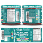 Premium imported American immune defense chewable vitamins bottle isolated against a clean background.