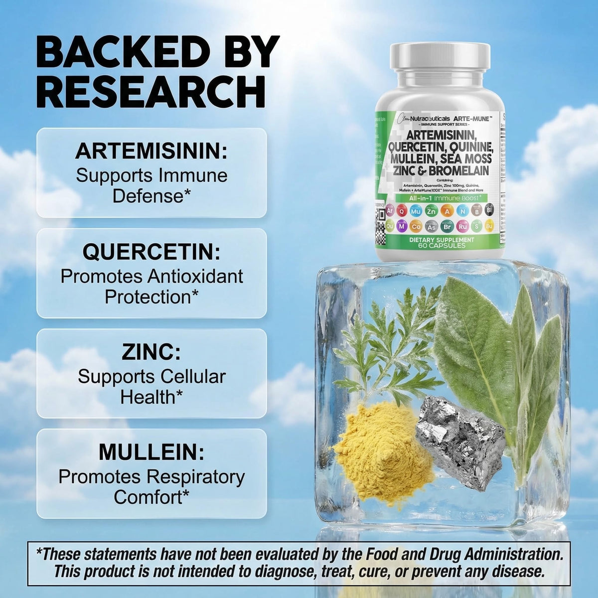 Fourteen in one advanced respiratory defense supplement packaging details