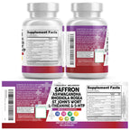 Clean Nutraceuticals saffron and ashwagandha formula capsules displaying the authentic USA imported label details.