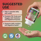 Clean Nutraceuticals Phyto Fuel dietary pills highlighting thirty-five fruits and thirty-five vegetables blend