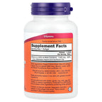 Supplement facts label and ingredient list on the back of NOW Foods Beta Carotene container