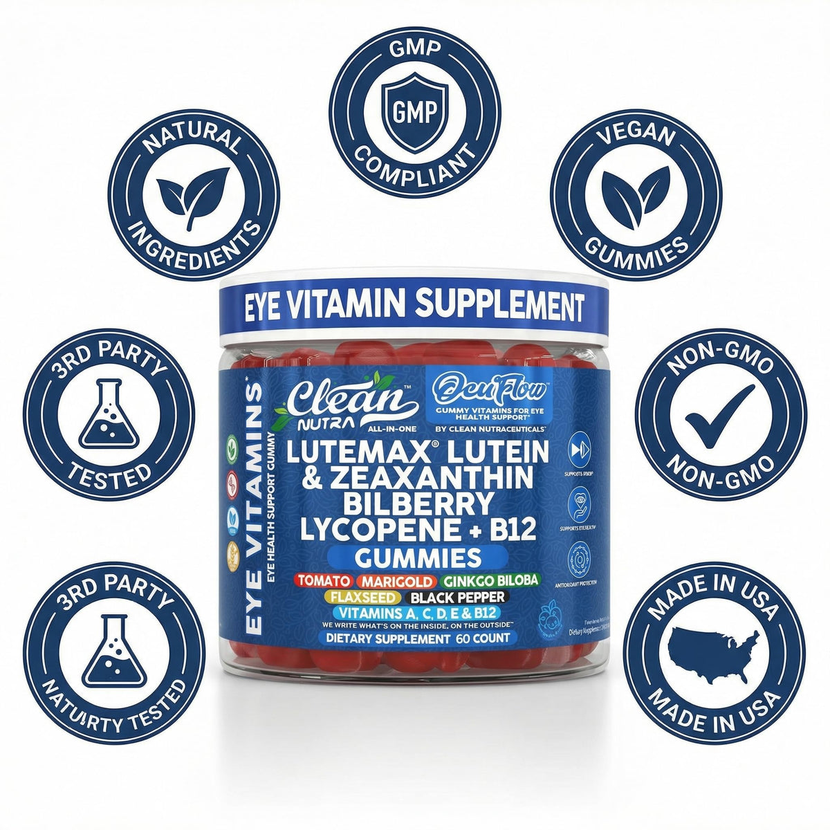 Daily eye health supplement gummies 60 count bottle