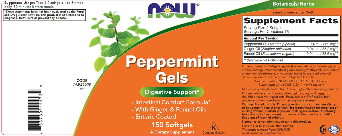 Authentic USA imported NOW Foods gut health supplement on a clean background
