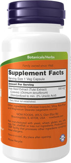 Now Foods Holy Basil Extract nutritional supplement bottle packaging