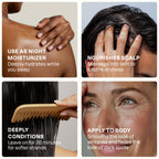 Two fluid ounce bottle of Cliganic pure moisturizing oil for deep hair and scalp nourishment