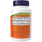 NOW Foods Olive Leaf Extract supplement facts panel showing standardized 6 percent oleuropein content.