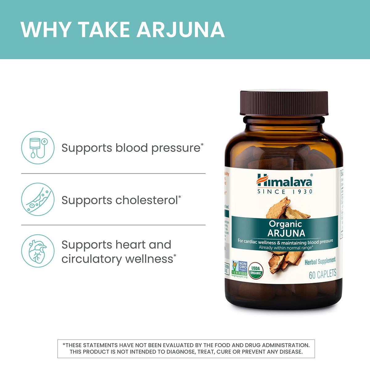 Close-up view of the premium packaging for Himalaya USA imported heart wellness herbal supplement