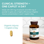 Nutritional disclaimer and directions layout on the authentic Himalaya herbal arjuna caplet bottle