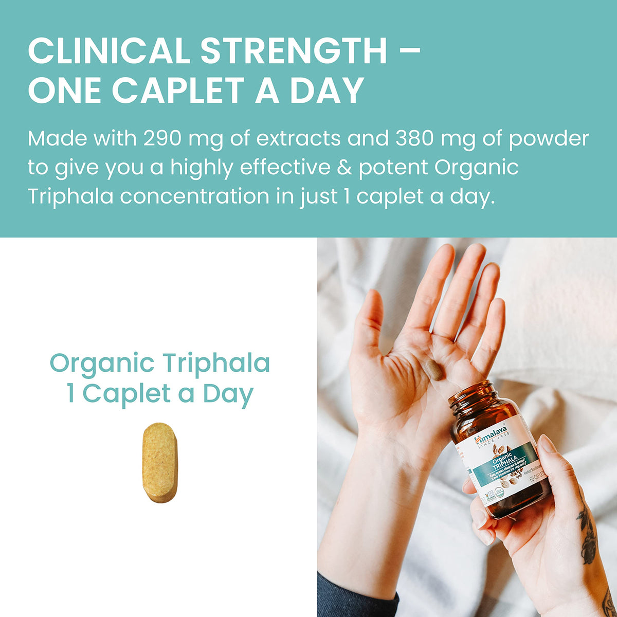 Authentic imported Himalaya Triphala packaging illustrating the premium 688 mg potency.