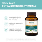Side angle of Himalaya Gymnema Sylvestre caplets container highlighting glucose metabolism benefits