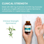 Himalaya Extra Strength Gymnema caplets bottle unboxed showing authentic imported packaging seal