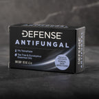 Defense Soap Antifungal treatment bar layout illustrating standard application use cases.