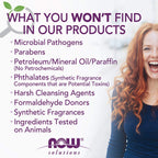 Authentic NOW Foods Nutri-Shave skincare packaging highlighting pore clogging residue removal