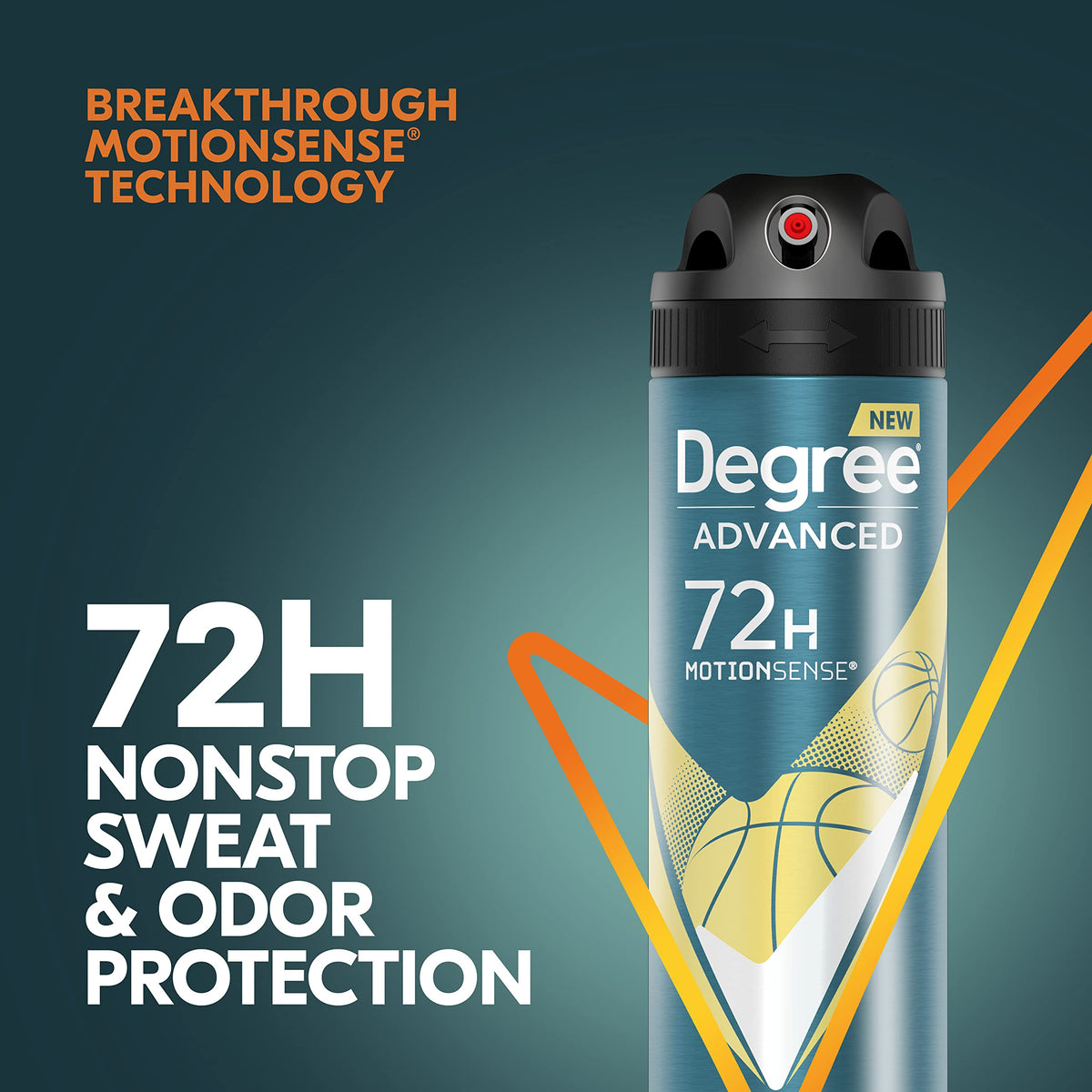 Side view of the Degree Men Sport Defense three pack wrapper highlighting the imported product authenticity markers.