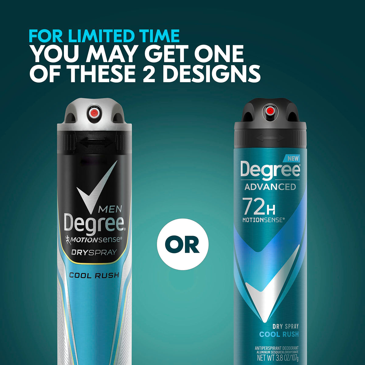 Close up view of the spray nozzle on the Degree Men Cool Rush dry spray can