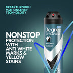 Degree Men UltraClear fresh scent underarm protection spray pack close up