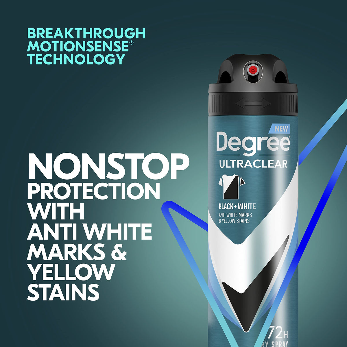 Degree Men UltraClear fresh scent underarm protection spray pack close up