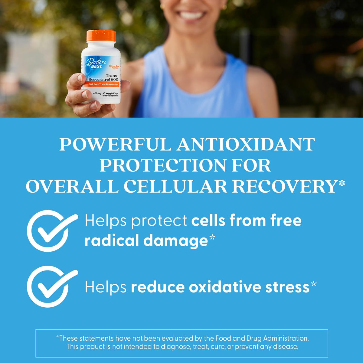 Doctor's Best Trans-Resveratrol 600 Milligrams protective outer seal indicating genuine imported safety standards.