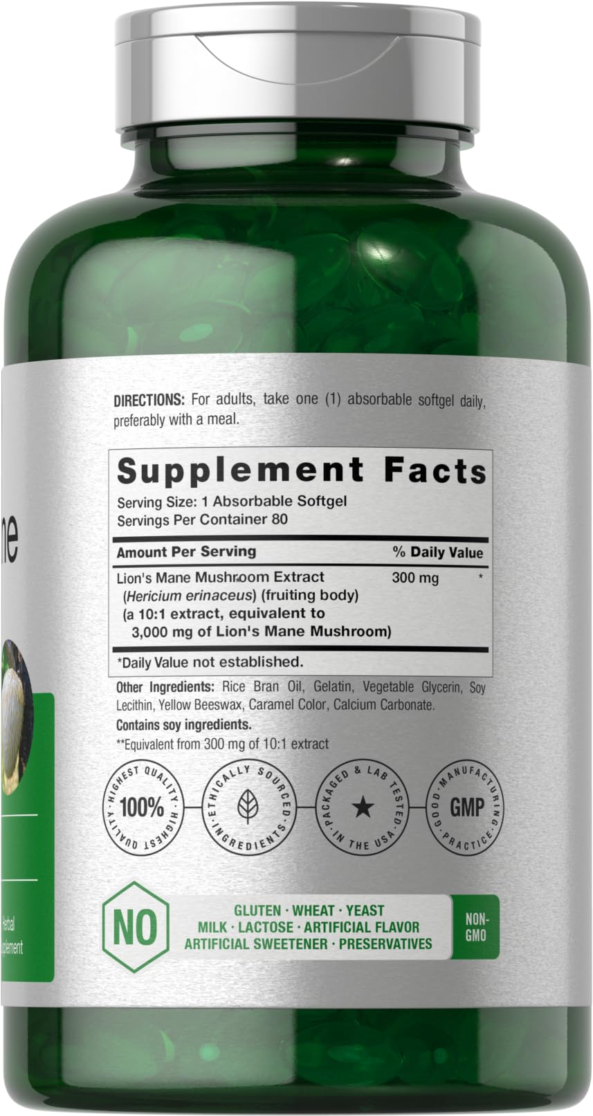 Horbäach high potency 3000mg equivalent softgels label details