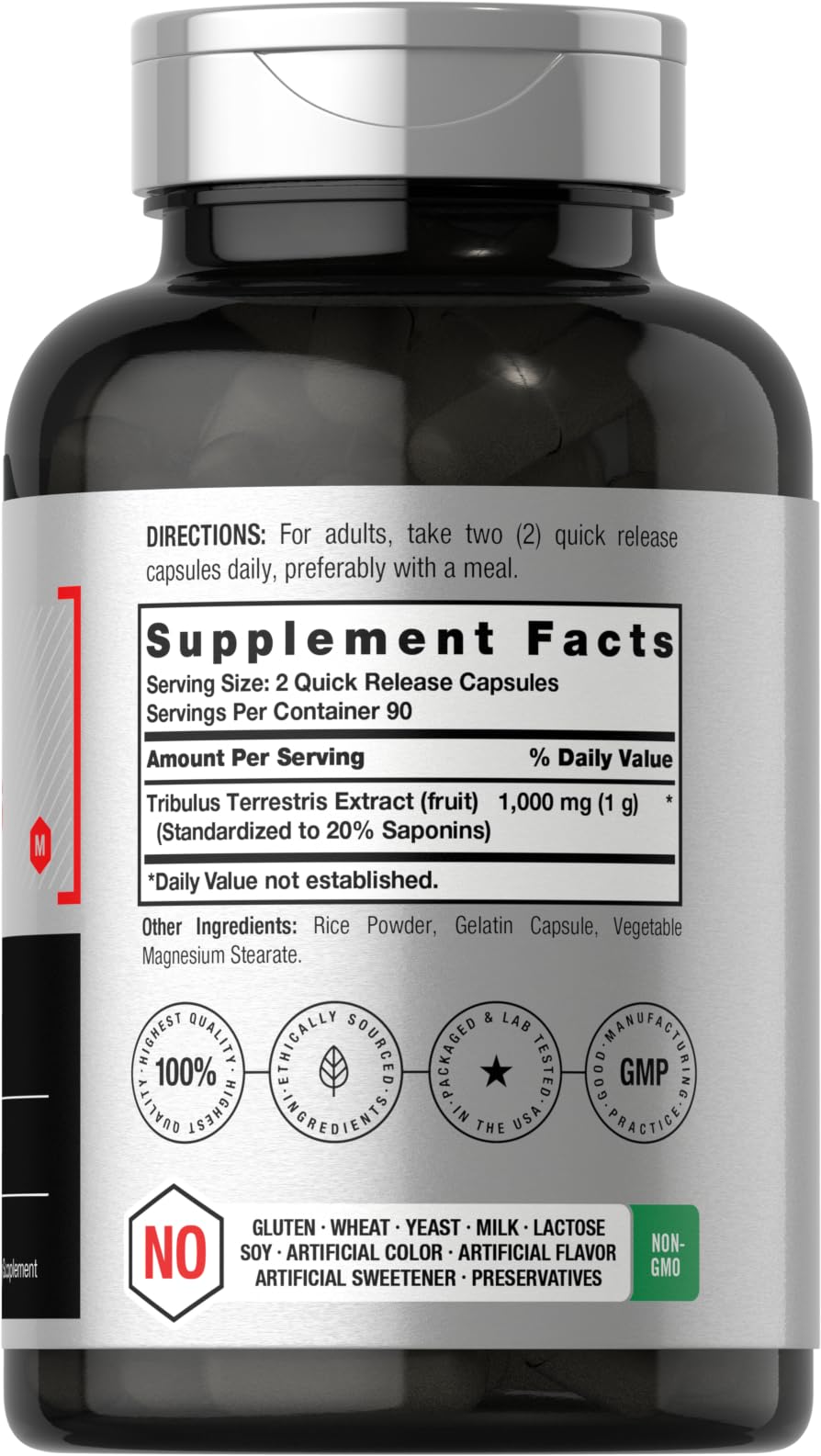 Horbaach Tribulus Terrestris 1000mg label details