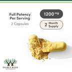 Two month supply packaging of Double Wood Quercetin showing vegetarian capsule product details