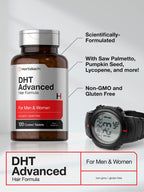 Horbaach hair growth dietary supplement nutritional facts panel closeup view