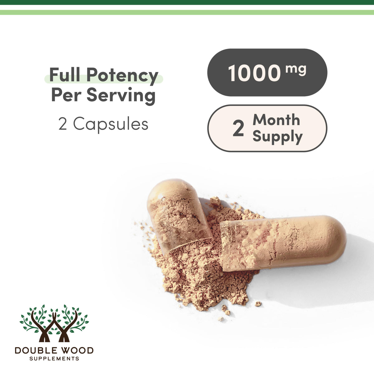 Premium USA imported Turkey Tail capsule ingredients rich in antioxidants and natural prebiotics for gut wellness