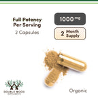 Authentic USA imported Double Wood Lions Mane Mushroom dietary supplement bottle for immune system defense