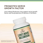 Double Wood Supplements nootropic organic mushroom pills container for brain health and mental clarity