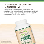 Close up of the non GMO and gluten free labels on the Double Wood Magnesium L Threonate container