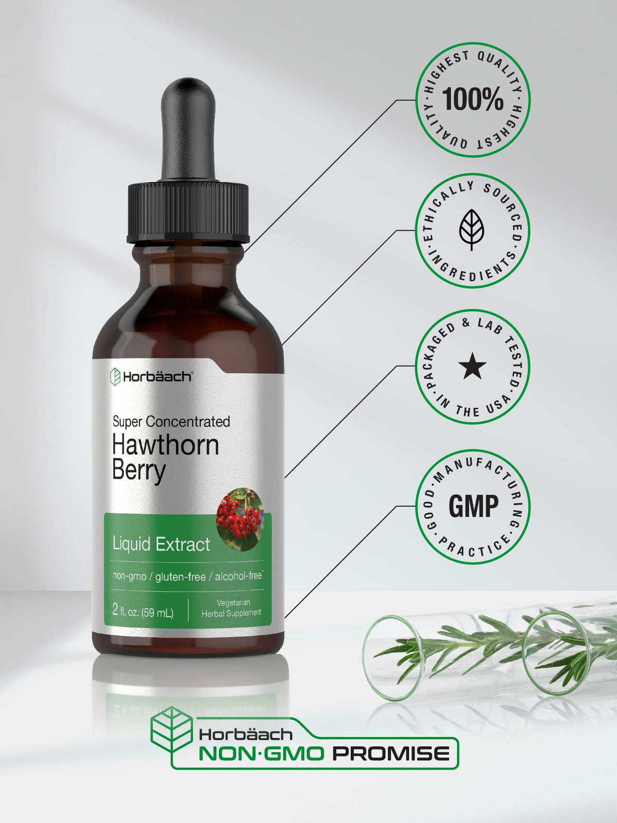 Horbäach imported hawthorn berry extract product label details