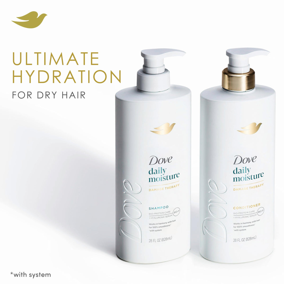Back view of Dove conditioner bottle showing ingredients