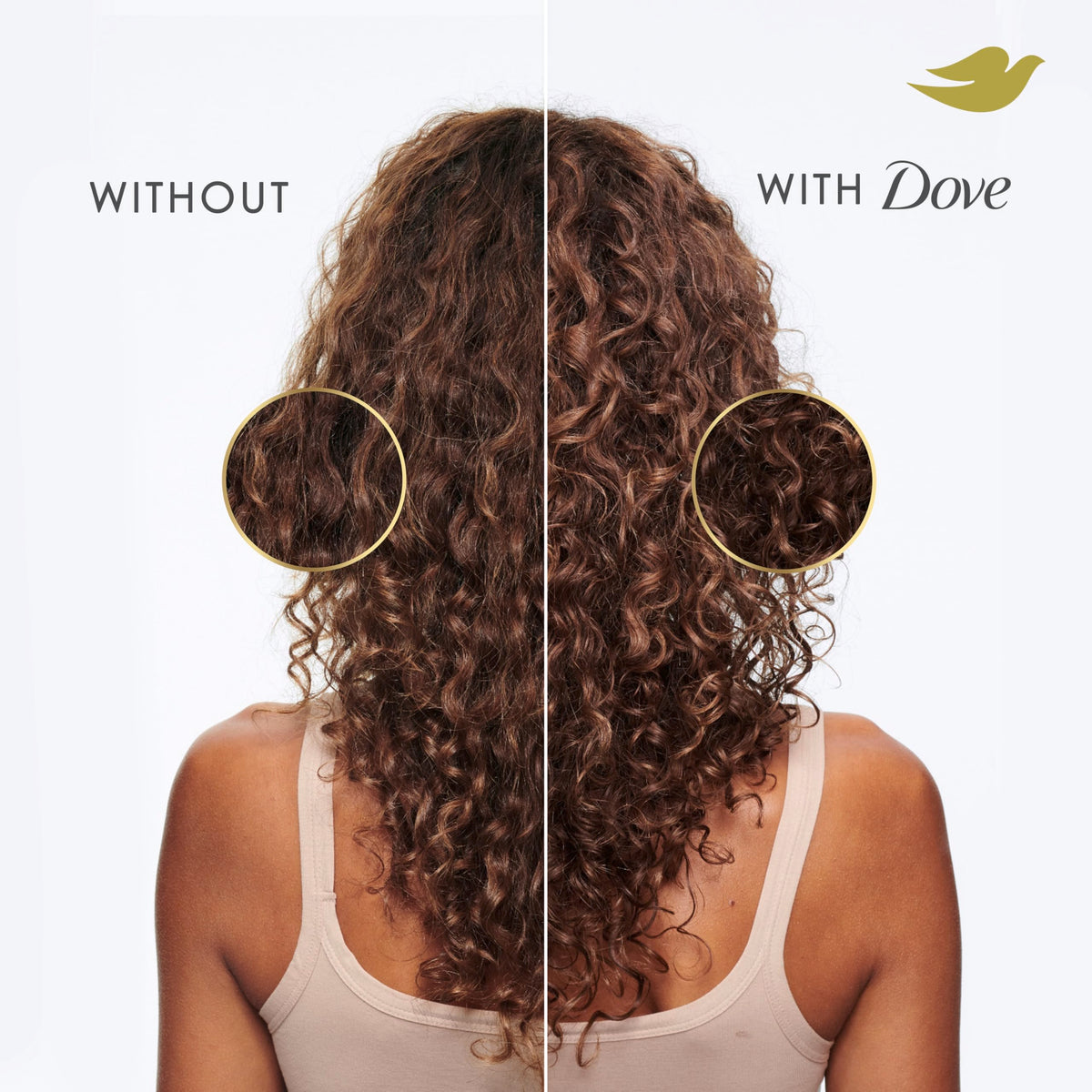 Application of Dove conditioner on hair