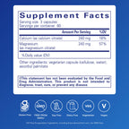 Pure Encapsulations hypoallergenic calcium magnesium supplement facts label showing ingredient dosages