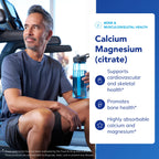 Side view of Pure Encapsulations USA imported calcium magnesium dietary supplement packaging