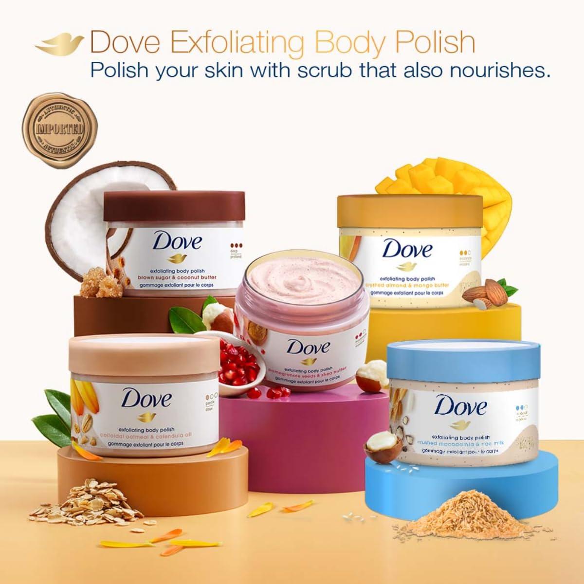 Results of using Dove exfoliating body scrub on arm