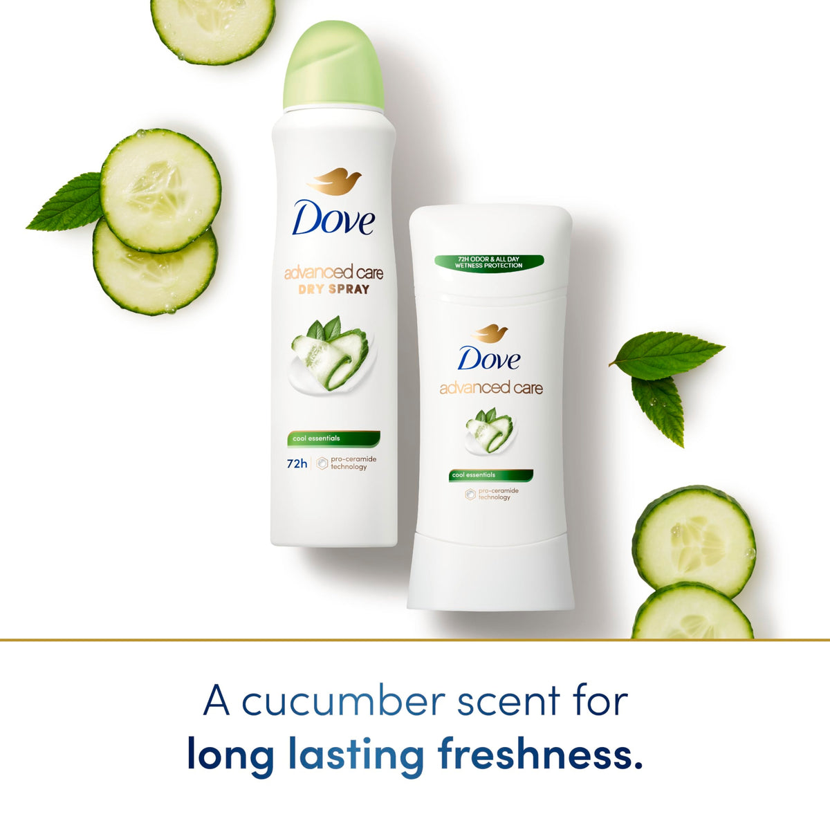 Dove alcohol free antiperspirant stick formula displaying product texture and protective seal.