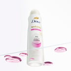 Full view of the Dove Advanced Care anti stain formula canister on a clean background