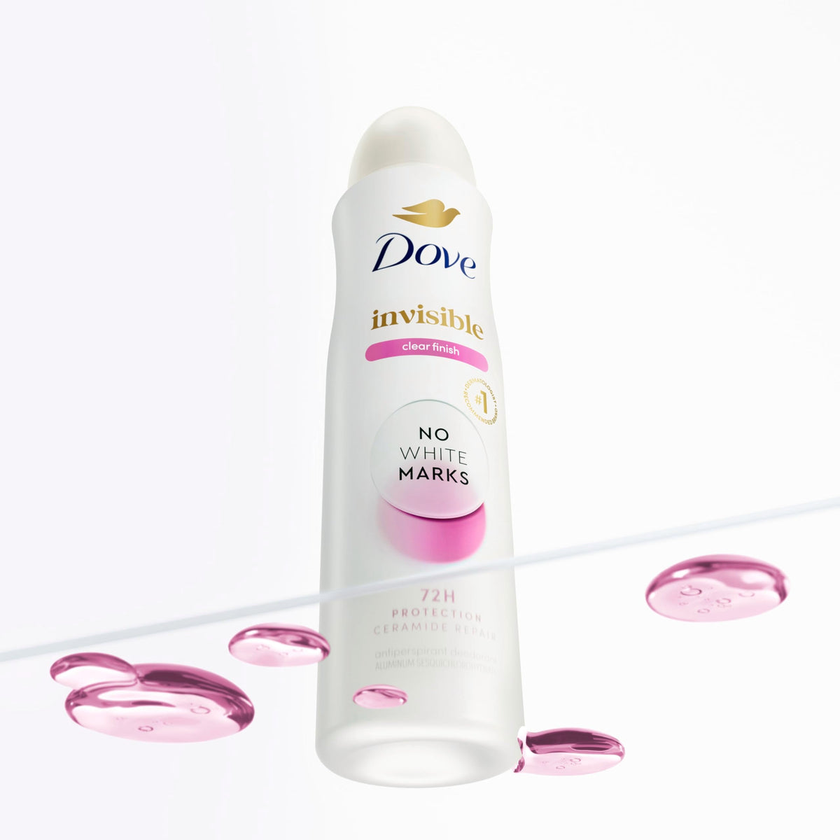 Full view of the Dove Advanced Care anti stain formula canister on a clean background